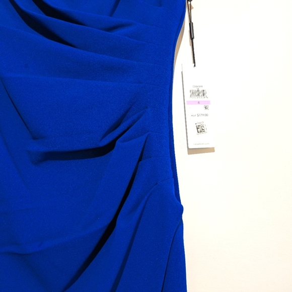 CALVIN KLEIN ROYAL BLUE WOMEN'S SLEEVELESS STARBURST SHEATH DRESS - Picture 5 of 10